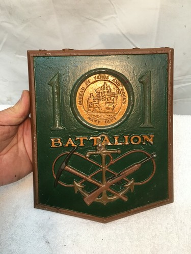 VTG Brass Plaque 101st Bat U.S.N.C.B. DEPARTMENT OF JUSTICE  - Bild 1 von 3