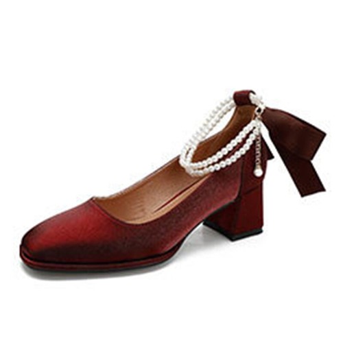 Ladies Mid Heels Mary Jane Wedding Shoes Womens Ankle Strap Party Lightweight - Picture 21 of 24