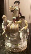 RARE BEAUTY ANTIQUE MEISSEN PORCELAIN FIGURINE “THREE WINE MAKERS”