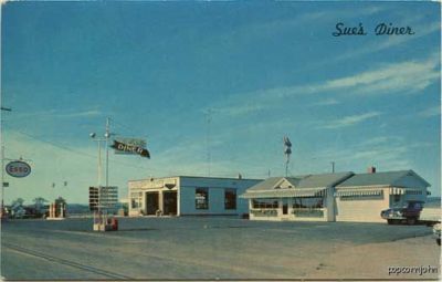 Gettysburg Pa Diner Esso Gas Alt Auto Postkarte