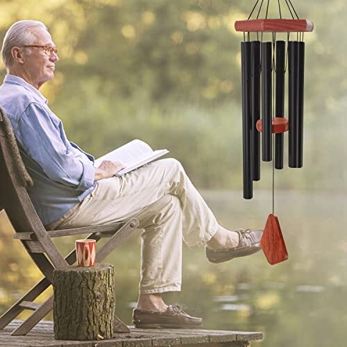 Wind Chimes Outdoor Deep Tone, Wind Chime Outdoor Sympathy Wind-Chime with 6 - Bild 7 von 7