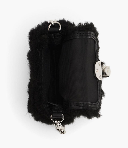 Marc Jacobs Teddyfell Schnappschuss Nano Taschenanhänger Schlüsselanhänger Geldbörse ~ Neu mit Etikett ~ schwarz - Bild 2 von 4