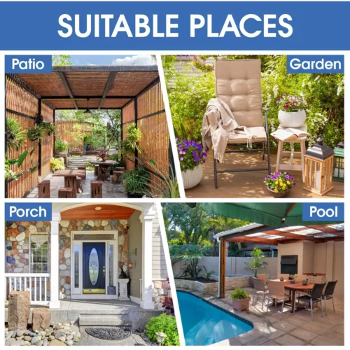 1/2 Stück Wasserdicht Outdoor Terrasse Vorhänge 52" Breit Sichtschutz Verdunkelung Pergola Schatten - Bild 8 von 124
