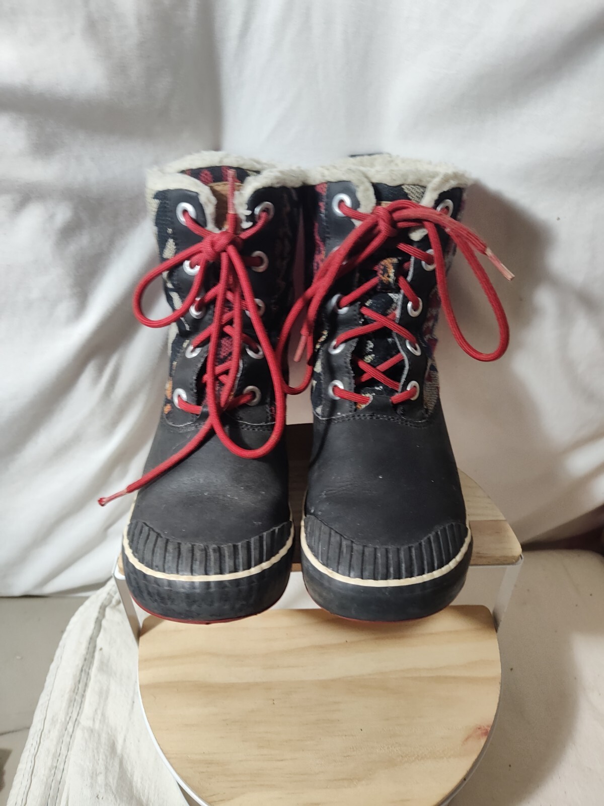 KEEN donna tg. 7 Stivali Elsa impermeabili anatra stampa azteca con fodera sherpa