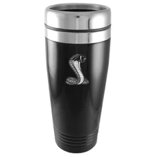 Travel Mug - Black - SVT & Shelby Cobra Mustang Logo * Ships FREE to All of USA!