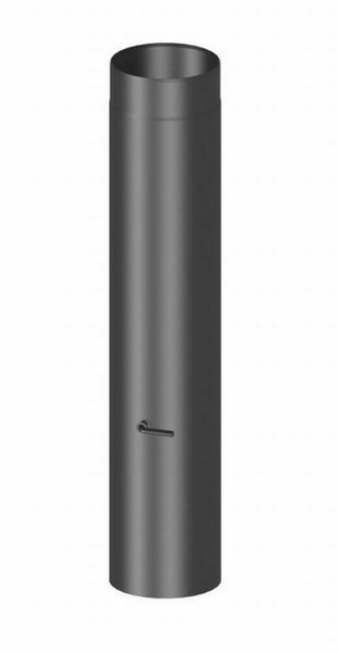 H&M Rauchrohr Ø 150Mm 1000 Mm Lang Mit Drosselklappe Gussgrau Kaminrohr Ofenrohr-image