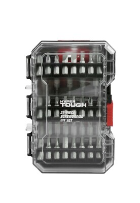 Hyper Tough 37-PC SCREWDRIVER BIT SET Slotted Phillips Star Hex Square Nut Drive