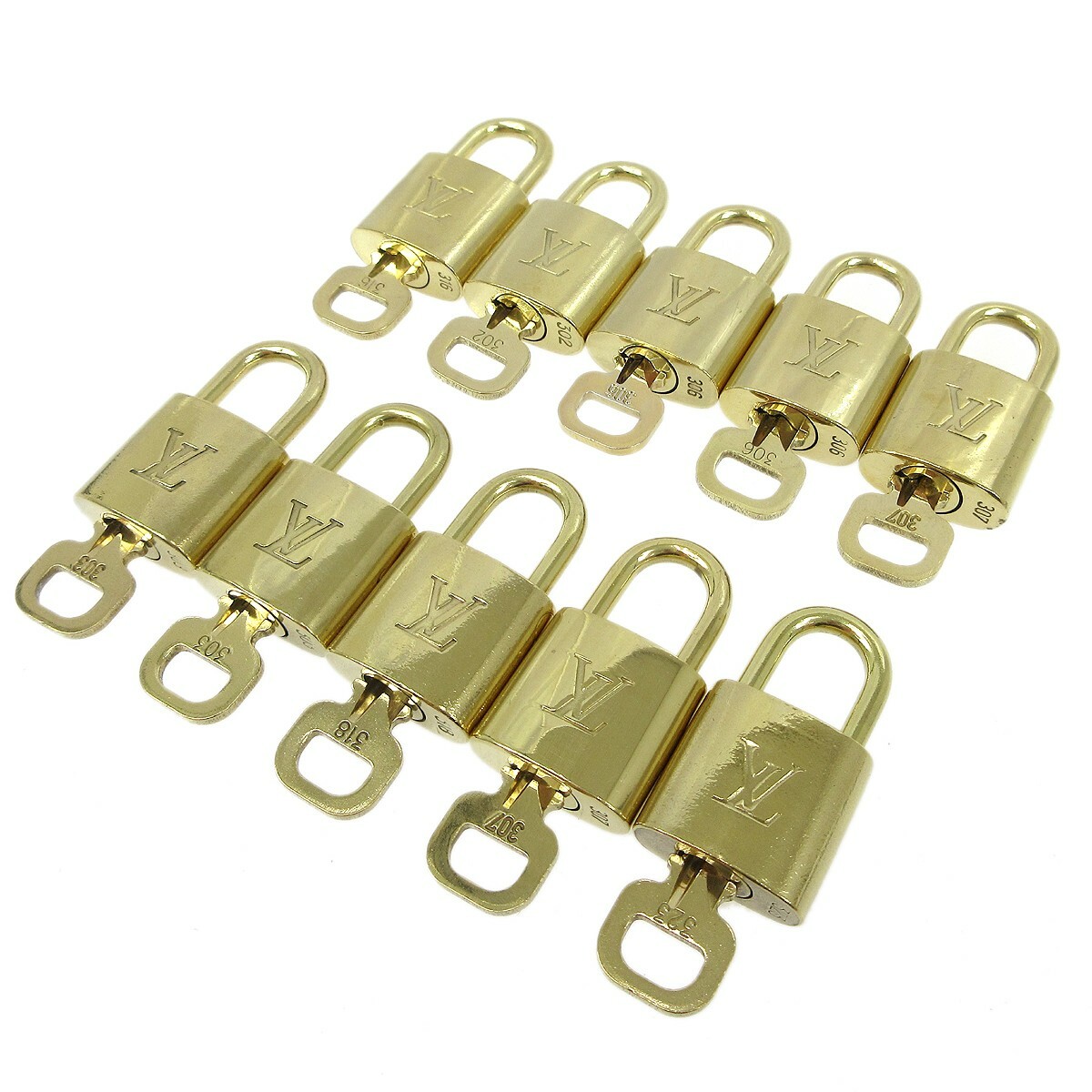 Louis Vuitton Padlock & Key Bag Accessories Charm 10 Piece Set
