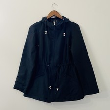 Intl Details Parka In A Pocket Women M Softshell Black Drawstring Waist Packable