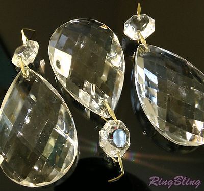 3 X Replacement Chandelier Crystal Pear, Spare Crystals For Chandeliers Uk
