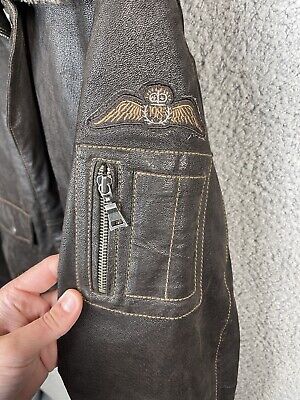 Leather American William Jones Pilot Aviator Jacket size 52 Leather American William Jones Pilot Aviator Jacket size 52
