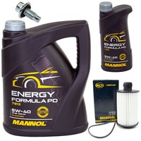 MotoröL Set 5W-40 6 Liter + ÖLfilter Sh 4096 L + Schraube FüR Chevrolet Opel 2.2