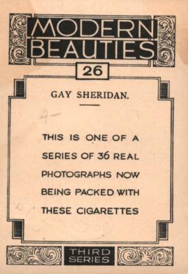 modern beauties cigarette cards 1938 - Modern Beauties - Third Series - #26 - Cigarette Cards