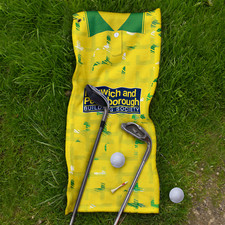 Norwich 1994 Home Shirt Retro Football Personalised Vintage Golf Towel Clip