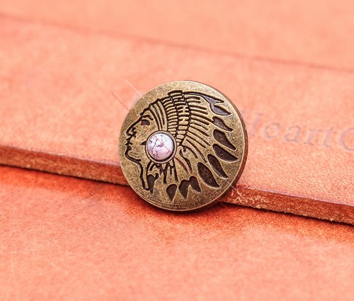 20x Brass Indian Head Leathercraft Turquoise Snap Button Closures Connector - Picture 11 of 55