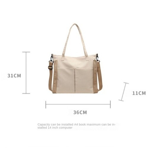 Solid Color Women Handbags Double Pocket Shoulder Bag Crossbody Bag - Picture 2 of 14