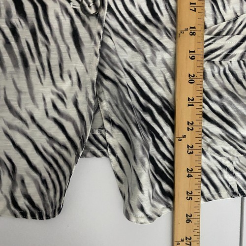 Chicos Leinenmischung Zwei Knopf Sakko 3 US XL Zebramuster leicht 3/4 Ärmel - Bild 8 von 9