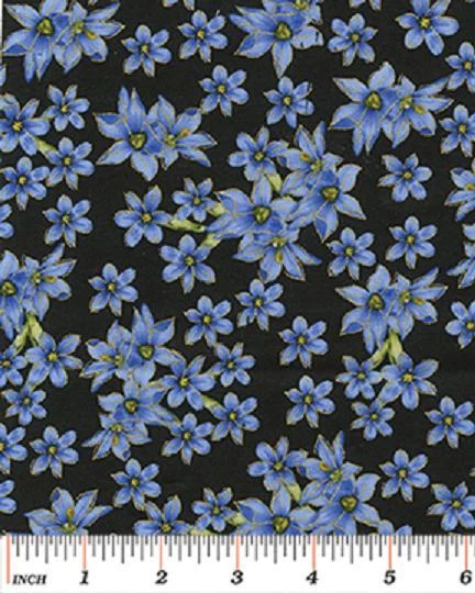 BENARTEX Fat Quarter Forever Sonnenblumen blau Delphiniums 100% Baumwolle Steppstoff