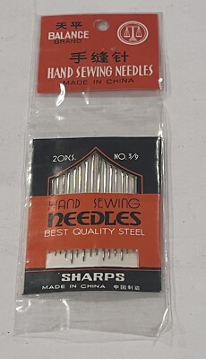 Hand Sewing Needle Balance Brand 3/9 Sealed  20x Needles China Vintage New