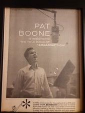 Pat Boone Bernardine Rare Original Promo Poster Ad Framed!