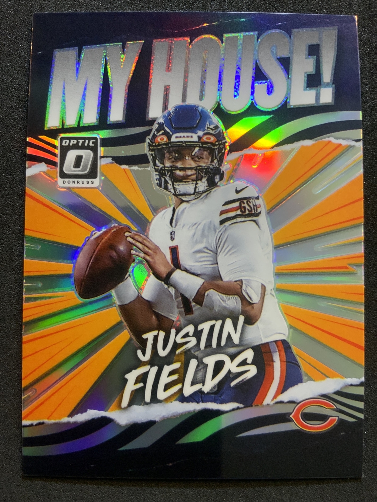 2021 Donruss Optic RC MH-4 Justin Fields Rookie My House Silver Prizm Bears