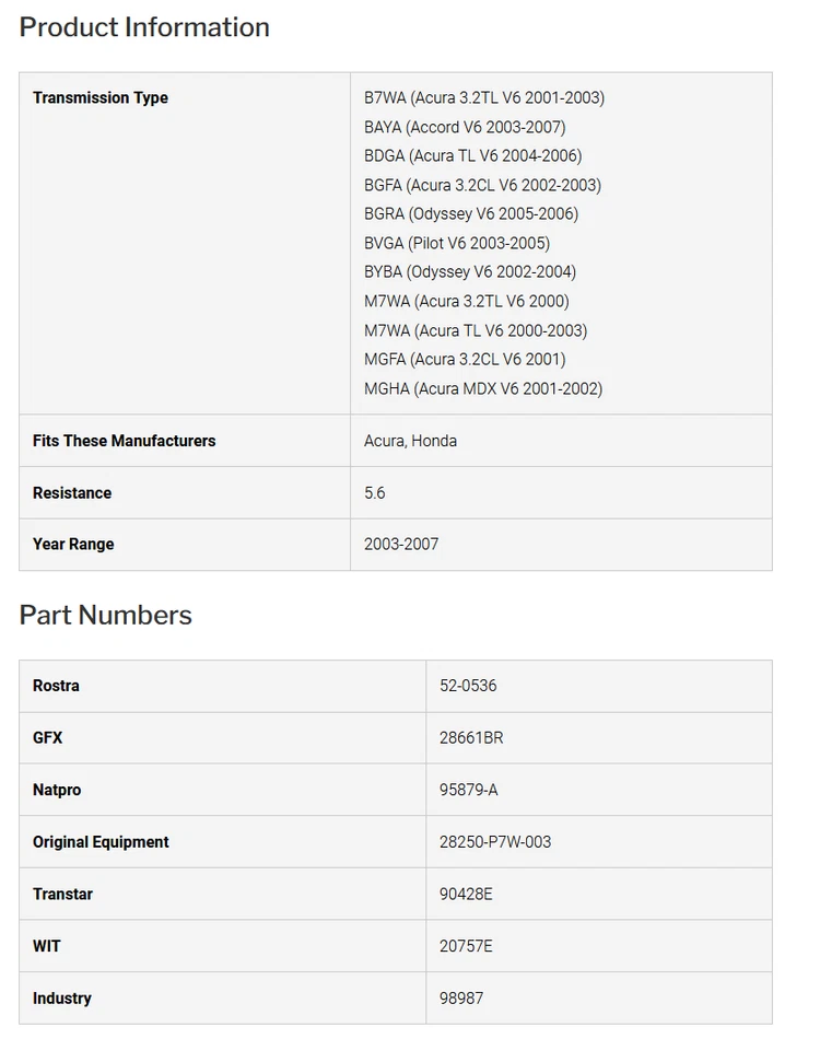 Solenoide de control lineal único Honda 5 velocidades reemplazo OE directo 2003-UP Foto 3 de 3