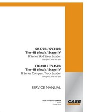 Case Sr270b,sv340b,tr340b,tv450b Tier 4b Stage Iv Alph Skid Steer Service Manual