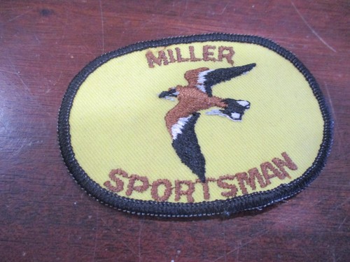 Miller Sportsman original vintage beer advertising patch 3 1/2 x 2 1/4''
