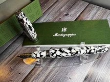 Montegrappa White Black Mosaico Fountain ISFOB3IC Fortuna Mosaico Medium 'ICE'!