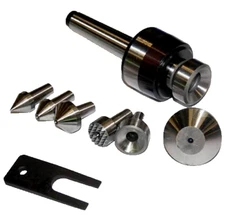 Bison-Bial MT#3 Live Lathe Center Set w/Interchangeable Inserts -0.0008" TIR