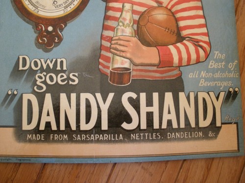 Rare 1910 LITHOGRAPH "DANDY SHANDY" SARSAPARILLA ADVERTISING SIGN - Picture 3 of 8