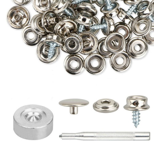 62pcs Boat Marine Canvas Snap Cover Button Fastener Socket Kit Stainless Steel - Picture 1 of 11