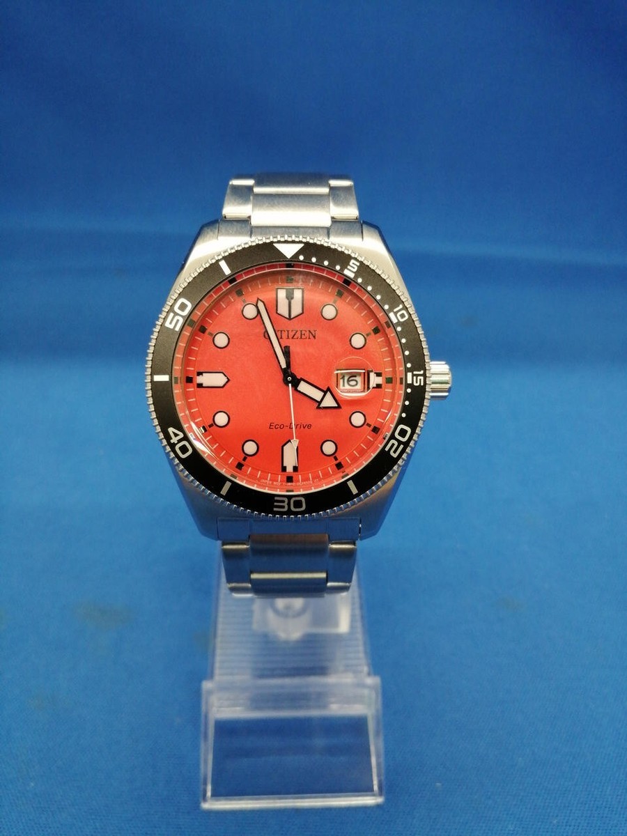 Citizen J810-003PW01 Eco-Drive Quartz Unisex Watch Orange Dial