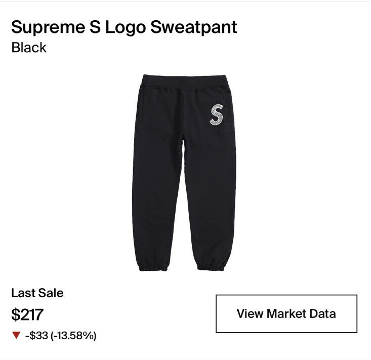 Supreme S Logo Sweatpants Medium Black FW18 | eBay Supreme S Logo Sweatpants Medium Black FW18 | eBay