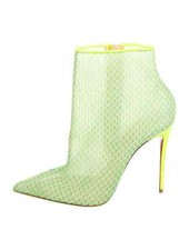 CHRISTIAN LOUBOUTIN So Kate Green Leather Trim Booty Size 7 IT 37 Very Good Cond