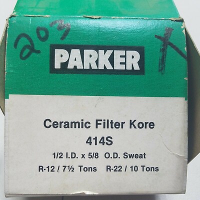 PARKER MODEL 414S CERAMIC FILTER KORE, 1/2 ID X5/8 OD Sweat