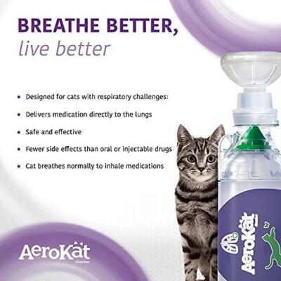 The Original AEROKAT Feline Aerosol Chamber Inhaler Spacer for