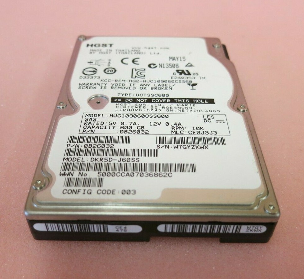 HGST Hitachi Ultrastar HUC109060CSS600 600GB 10000RPM SAS 64MB 2.5"" Internal HDD