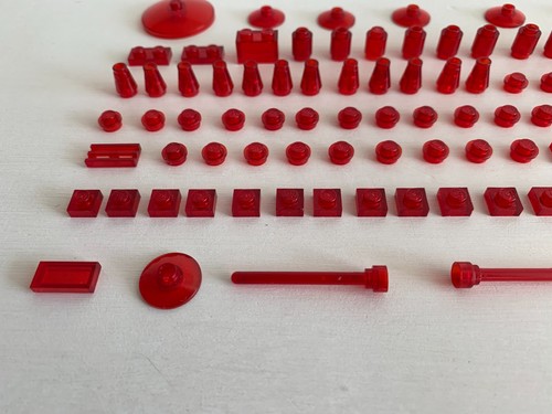 LEGO CLASSIC SPACE VINTAGE LOTTO DI PEZZI ROSSI TRASLUCIDI SPAZIO ECC. - Foto 6 di 7