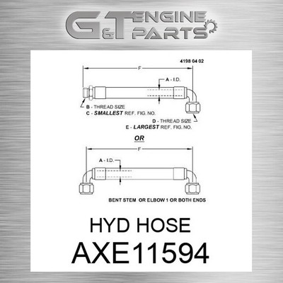 AXE11594 HYD HOSE fits JOHN DEERE (Surplus Open Box)