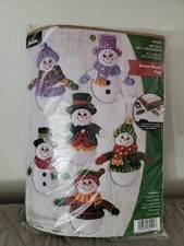 Bucilla Christmas Snow Much Fun Snowmen Felt Christmas Ornaments