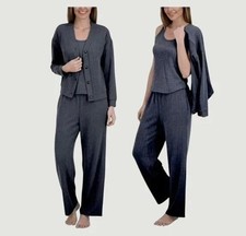 Live 2 Lounge Women's Medium 3-Piece Navy Cable Knit Textured Lounge Set