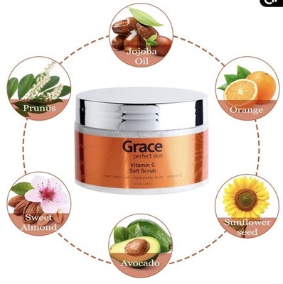 Grace Perfect Skin Vitamin C Salt Body Scrub 10oz Retail $199