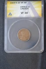 1909-S ANACS Certified VF 30 Lincoln Head Cent