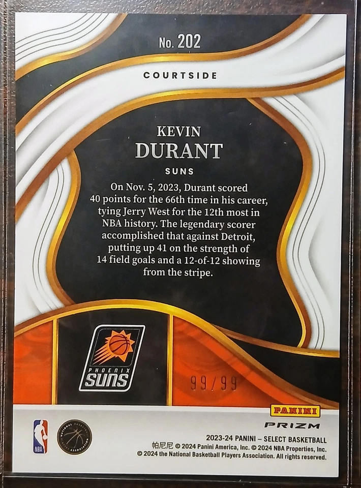 2023-24 Panini Select Kevin Durant Suns Cracked Ice 99/99 eBay 1 Of 1 SSP Lot ×6 - Image 4 of 4