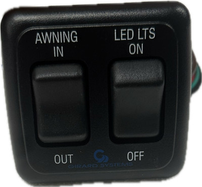 American Technology Double Rocker Switch Awning IN/OUT LED Lights ON/OFF