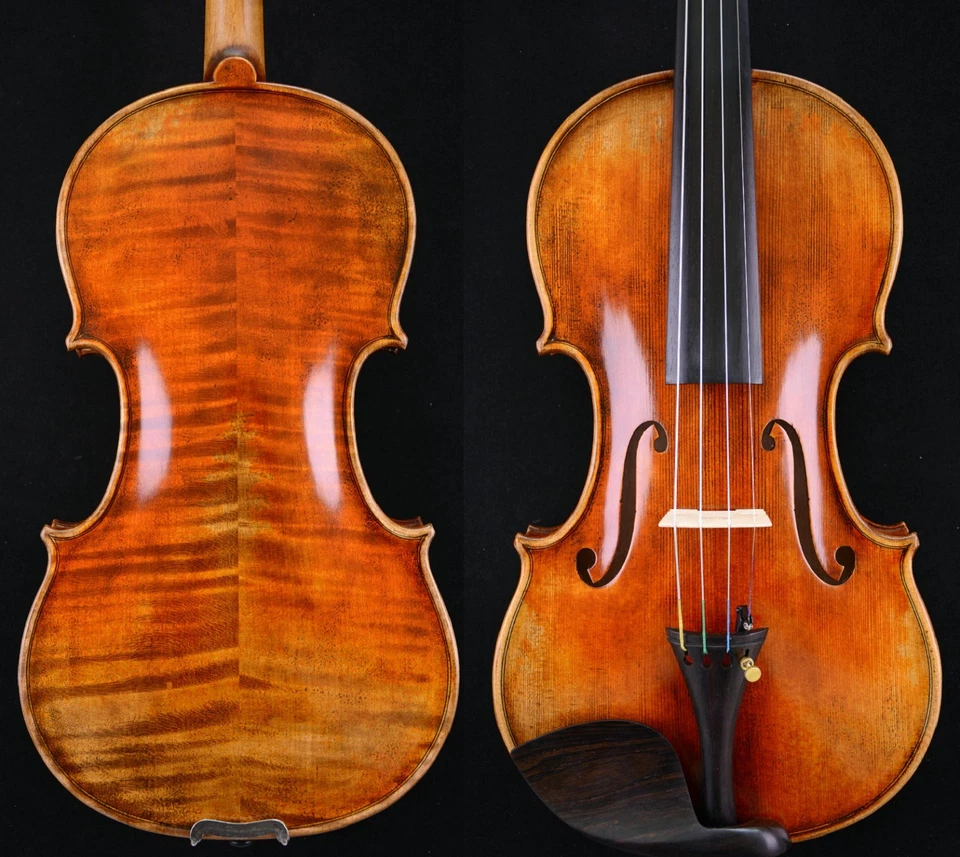 Great Violin 4/4 Full Size Guarneri Violin Antiqued Style Oil Varnish W-0902 - Image 3 of 4