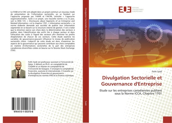 Fethi Saidi | Divulgation Sectorielle Et Gouvernance D'entreprise | Taschenbuch-image