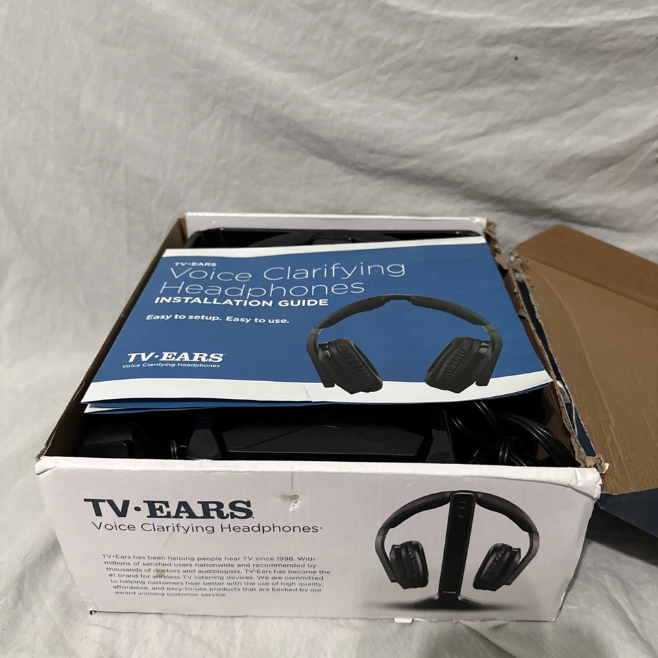 Auriculares con clarificación de voz TV EAR 100 pies sobre la oreja envío rápido a EE. UU. Foto 3 de 4