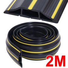 2M Heavy Duty Rubber Floor Cable Cover Protectors - Wire Lead Trip Bumper UK